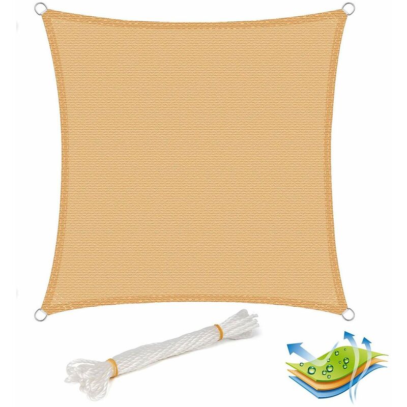 foto del prodotto tenda vela ombreggiante telo sole ombra giardino parasole sabbia 2x2 m woltu