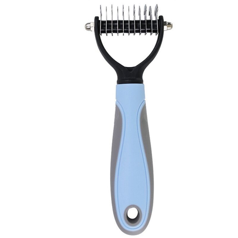 foto del prodotto cyslmuk blu 11 denti spazzola per animali domestici, strumento per la rimozione dei peli di cane, strumento per la toelettatura degli animali