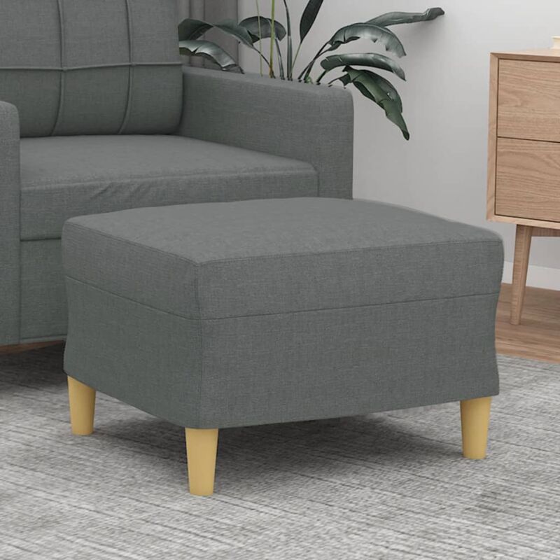foto del prodotto vidaxl poggiapiedi grigio scuro 60x50x41 cm in tessuto