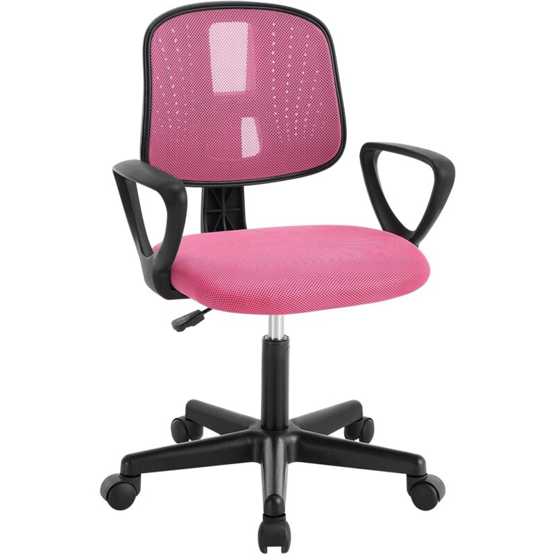foto del prodotto klihome sedia per bambini girevole 5 ruote ufficio cameretta scrivania schienale ergonomico,rosa