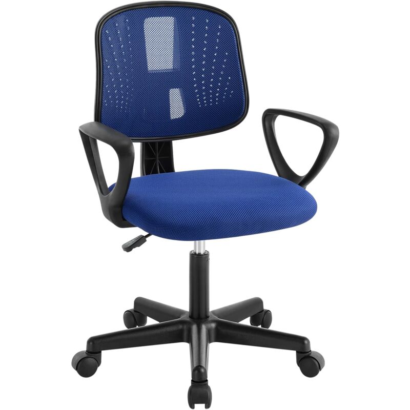 foto del prodotto klihome sedia per bambini girevole 5 ruote ufficio cameretta scrivania schienale ergonomico,blu