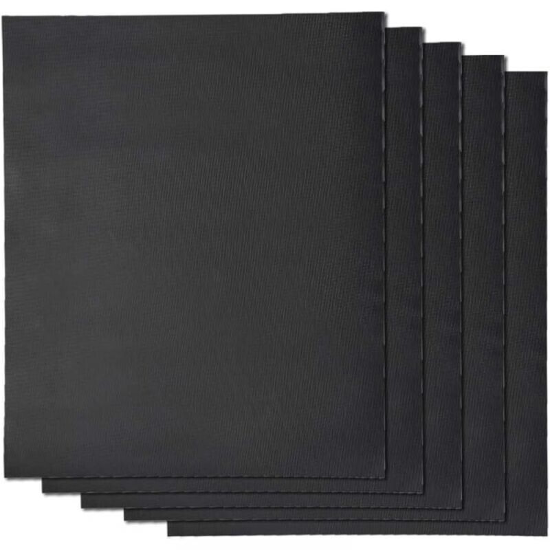 foto del prodotto set di 5 tappetini per barbecue 50x40 cm antiaderenti riutilizzabili, adatti per forno, gas, barbecue elettrico, carbonella, microonde