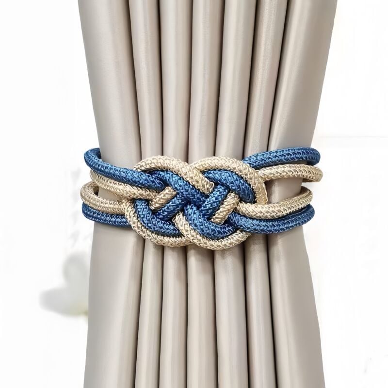 foto del prodotto fermatende magnetici per tende, clip per tende, azzurro cielo champagne, fermatende magnetici senza foratura, accessori dty