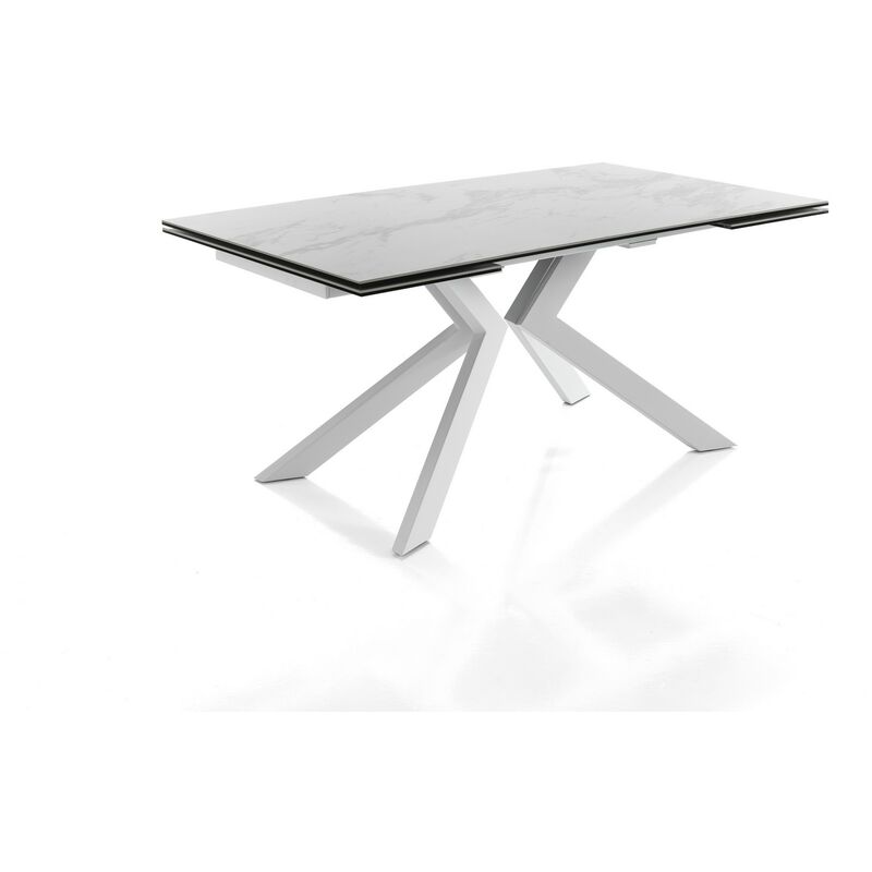 foto del prodotto tavolo allungabile ceramica marmo bianco cm. h.76xp.90xl.160 200 240