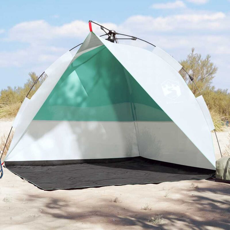 foto del prodotto vidaxl tenda da spiaggia verde rilascio rapido impermeabile