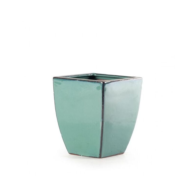 foto del prodotto vaso bonsai smaltato quadrato cm. 16 verde