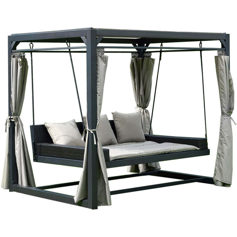foto del prodotto lettino da giardino pavilion con copertura provence dotato di copertura antipioggia home deluxe