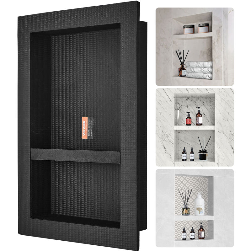 foto del prodotto mophorn vevor nicchia da incasso per bagno doccia 40,64 x 60,96 x 10 cm, nicchia da parete spazio doppio in plastica xps impermeabile, nicchia da