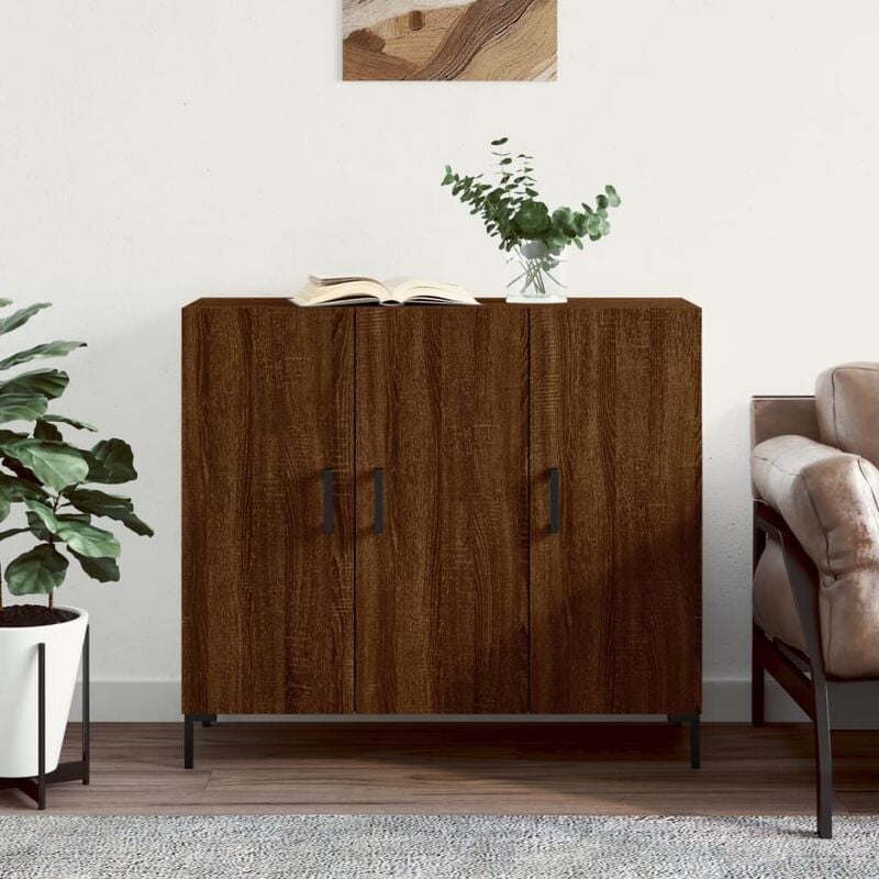foto del prodotto furniture limited credenza rovere marrone 90x34x80 cm in legno