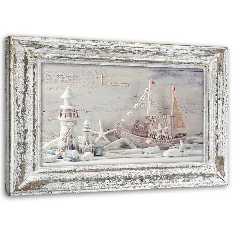 foto del prodotto gbshop quadro su tela, marittimo shabby chic beige 60x40