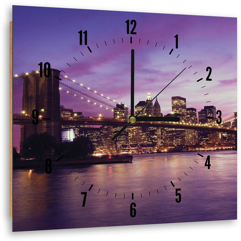 foto del prodotto gbshop orologio da parete, new york al tramonto 60x60