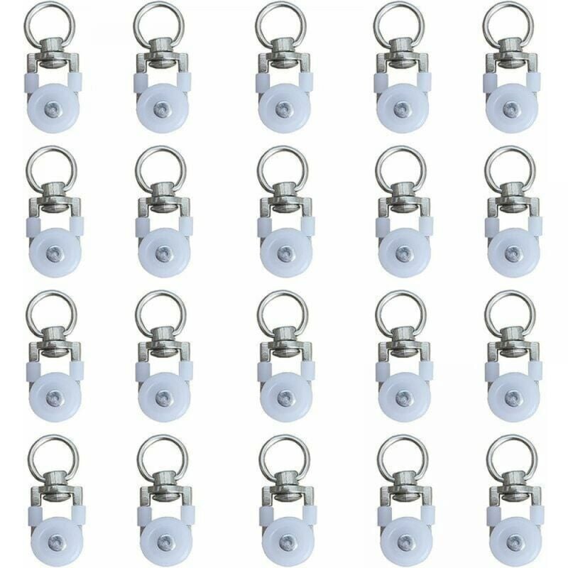 foto del prodotto cyslmuk 20 rulli per binari per tende, rulli per binari, rulli per aste per tende, puleggia silenziosa, rullo per binari per tende da finestra,