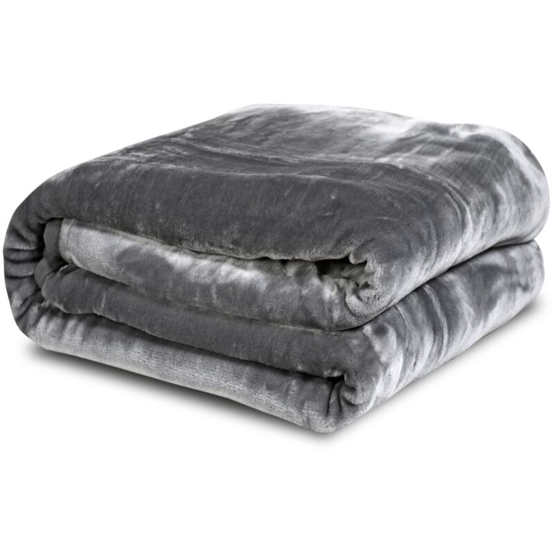 foto del prodotto coperta acrilica 160x200 cm grigia