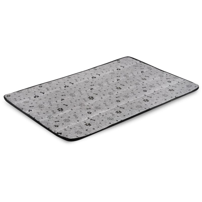 foto del prodotto materassino per cuccia per cani 80x60 cm impermeabile nero ossa