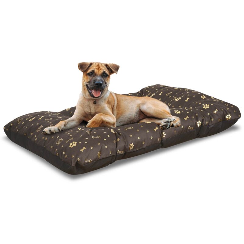 foto del prodotto cuccia per cani prestige cuscino 80x60 cm ossa oro impermeabile