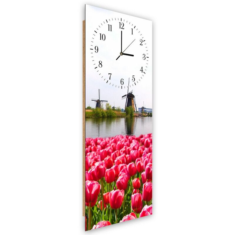 foto del prodotto orologio da parete, paesaggio olandese 25x65