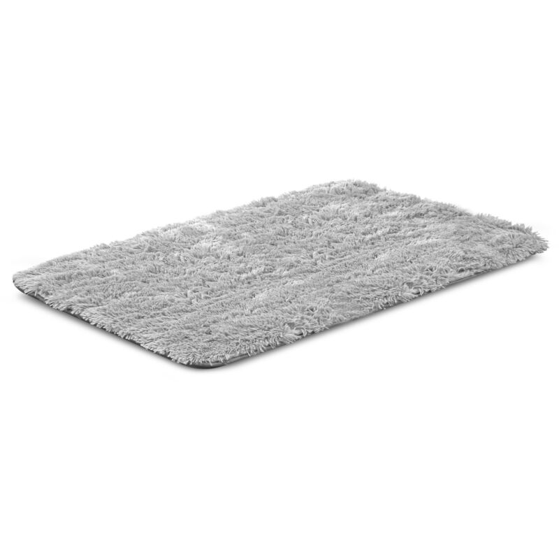 foto del prodotto materassino per cuccia per cani 100x70 cm shaggy grigio chiaro antiscivolo