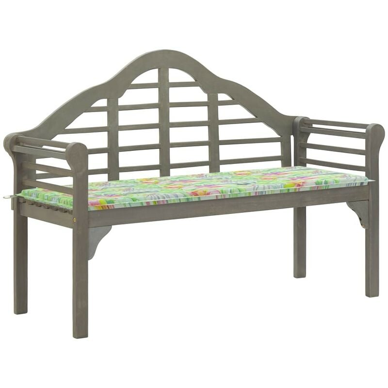 foto del prodotto vidaxl panchina da giardino cuscino 135 cm massello acacia grigio