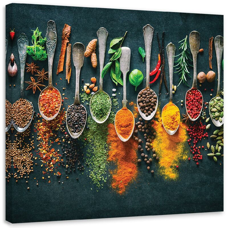 foto del prodotto gbshop quadro su tela, erbe spezie per la cucina 40x40