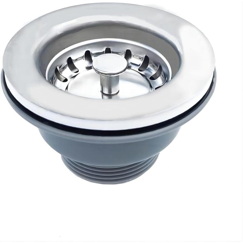 foto del prodotto piletta lavello senza troppopieno cestello acciaio inox 84 mm 1 , acciaio inox abs, piletta cestello