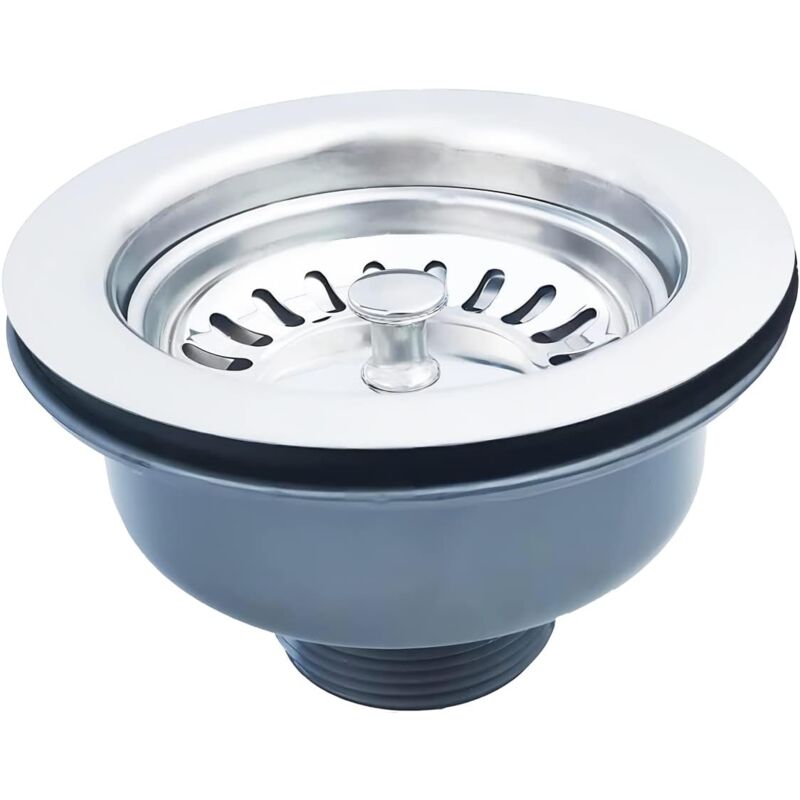 foto del prodotto piletta lavello senza troppopieno cestello acciaio inox 114 mm 1 , acciaio inox abs, piletta cestello