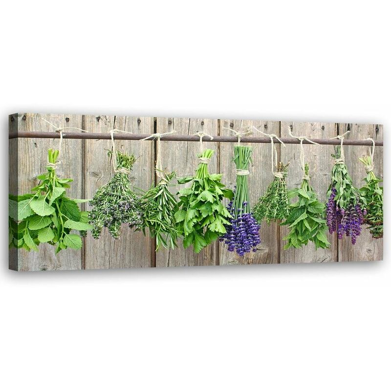foto del prodotto gbshop quadro su tela, erbe da cucina spezie 150x50