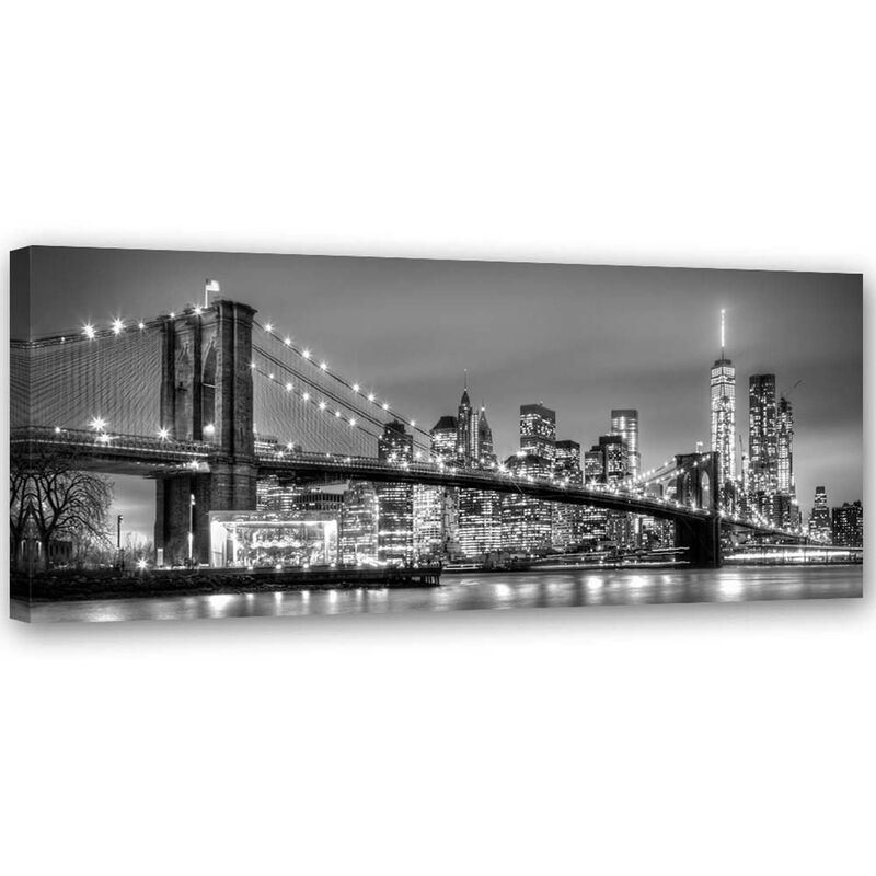 foto del prodotto gbshop quadro su tela, new york ponte di brooklyn panorama 150x50