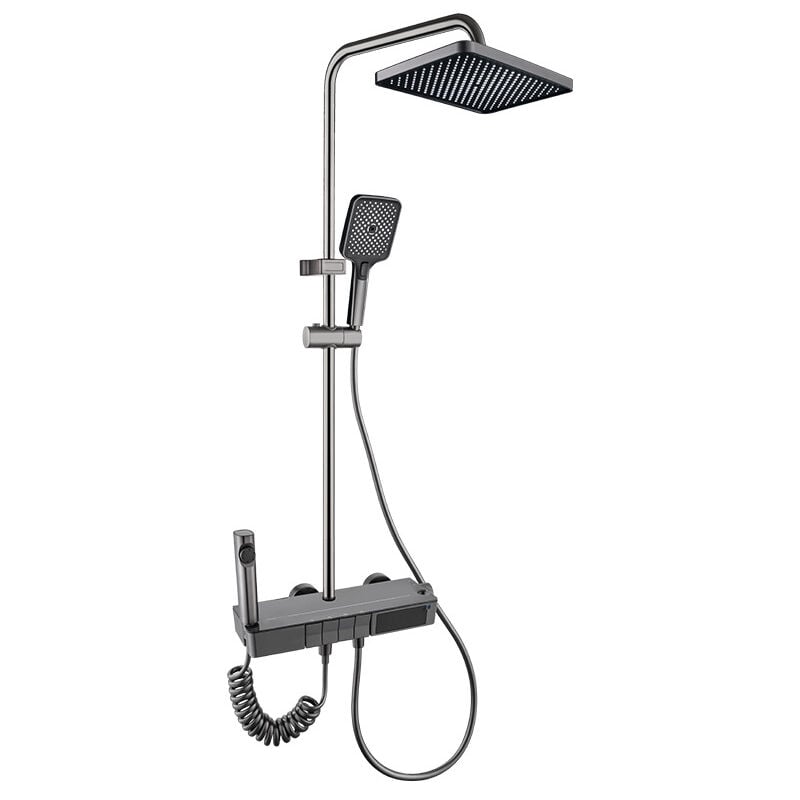 immagine 0 del prodotto colonna doccia a parete tipo pianoforte, sistema doccia con display digitale a led, set doccia regolabile in altezza