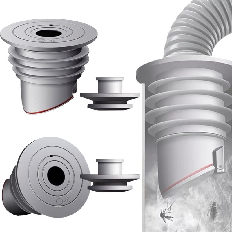 foto del prodotto pezzi guarnizione tubo lavatrice antiodore grigia tappo di tenuta scarico 45 50mm