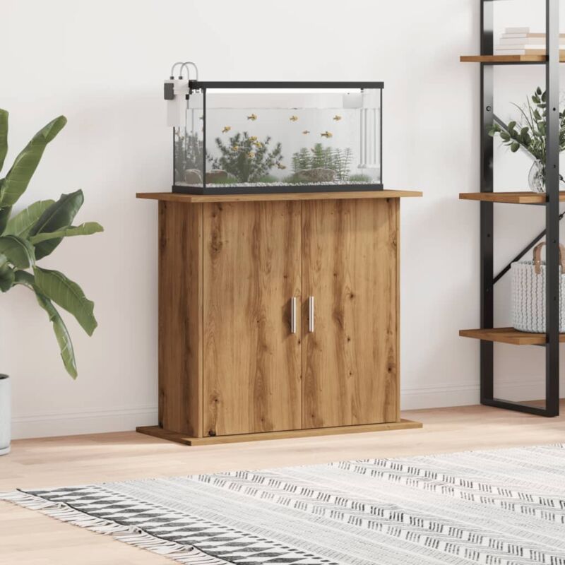 foto del prodotto vidaxl supporto acquario 81x36x73 cm multistrato rovere artigianale