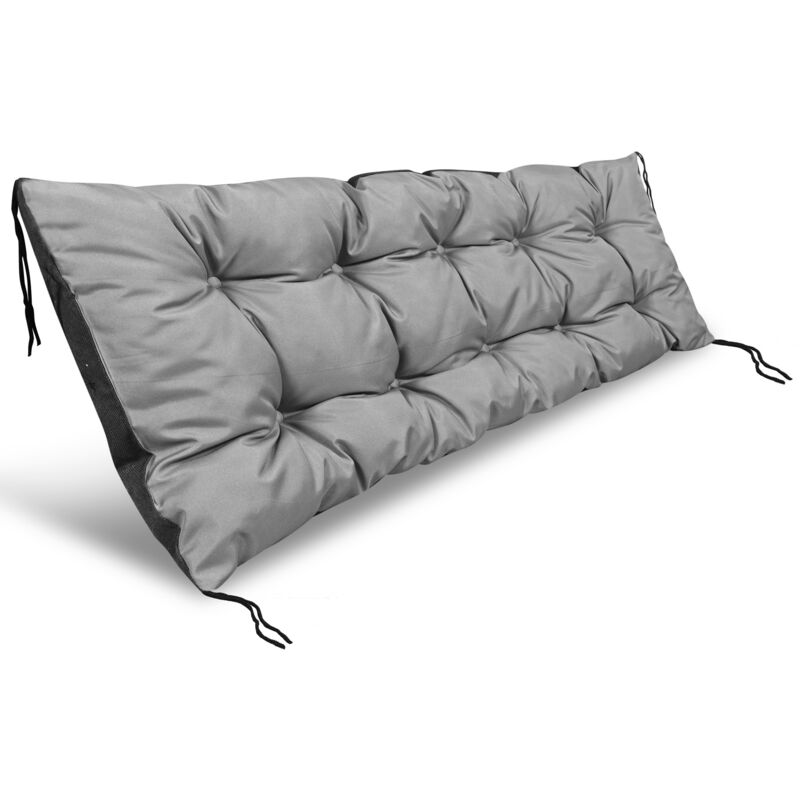 foto del prodotto cuscino da giardino 100x50 cm per panca, altalena, pallet, impermeabile, grigio