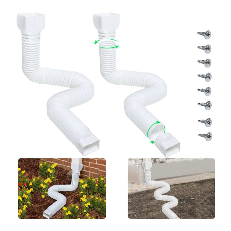 foto del prodotto pezzi 53 152cm estensioni flessibili per grondaie pluviali estensione per tubo di scarico della grondaia bianco 