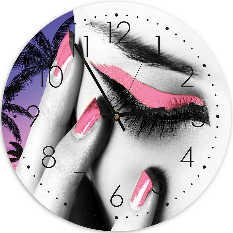 foto del prodotto gbshop orologio da parete, trucco rosa 40x40