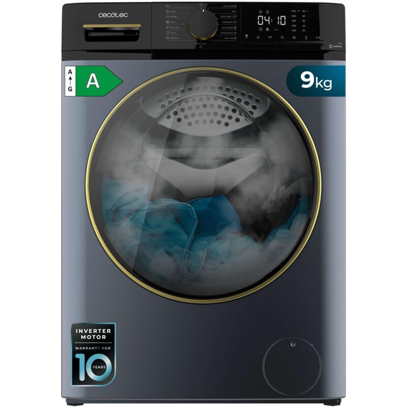 immagine 0 del prodotto cecotec lavatrice de carico frontale ice bluede 9 kg de capacit , 1400 giri min, classe a, vapore max, motore inverter plus, 15 programmi, onsmart,