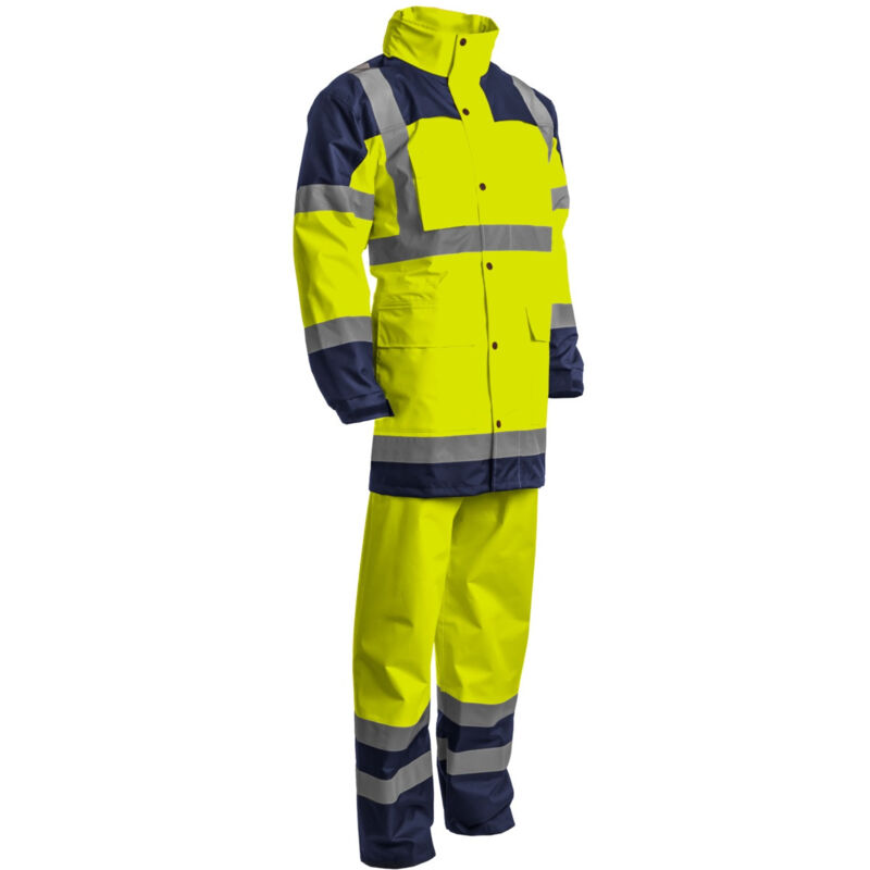 foto del prodotto euro protection tuta antipioggia coverguard hydra giallo hv navy taglia s