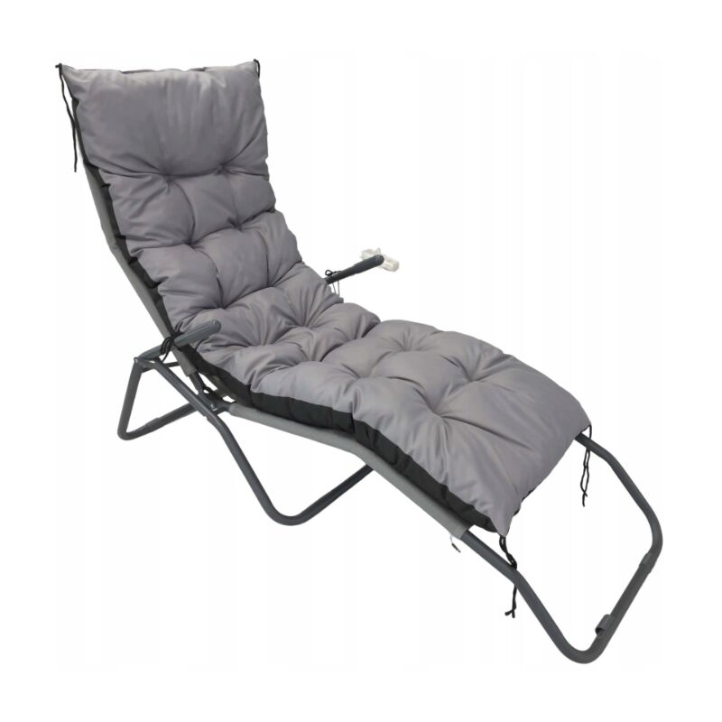 foto del prodotto cuscino da giardino 180x50 cm per sdraio, panca, dondolo, impermeabile, grigio