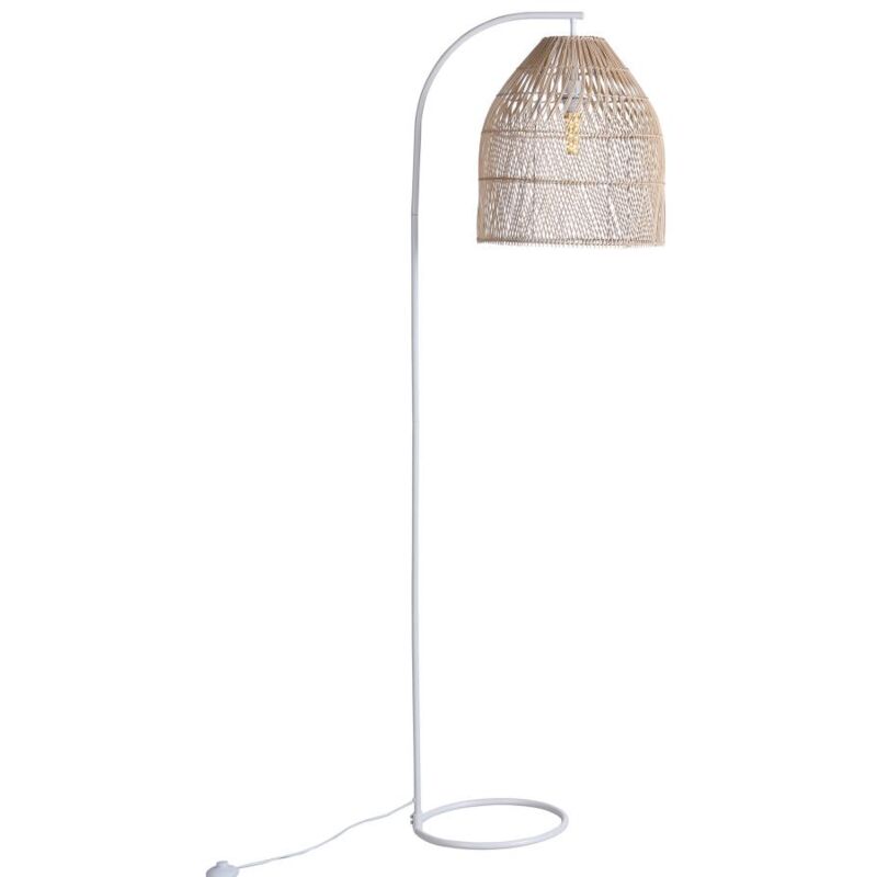 foto del prodotto lampada da terra h.177 cm etnica in ferro e giunco naturale parnaiba