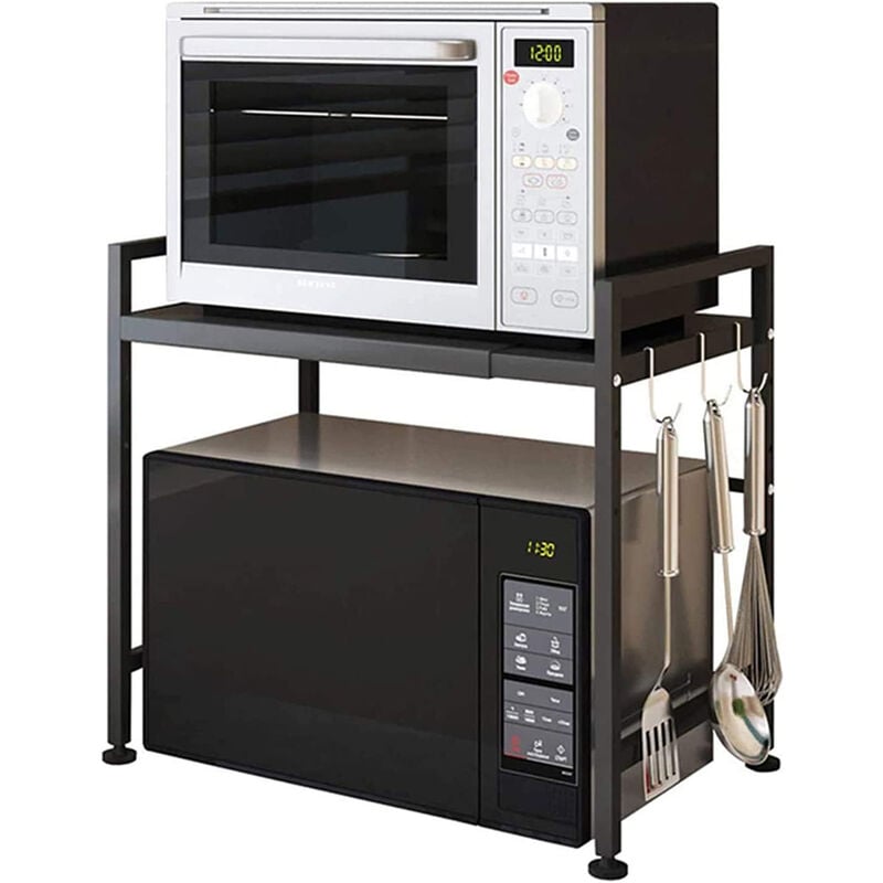foto del prodotto haloyo mensola microonde allungabile forno a supporto,scaffale per forno a microonde cucina della griglia del forno salvaspazio con 6