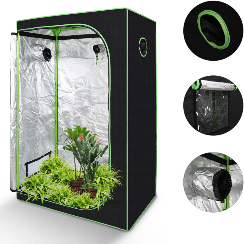 foto del prodotto swanew grow room 120x60x180cm tenda idroponica con finestra di osservazione nero