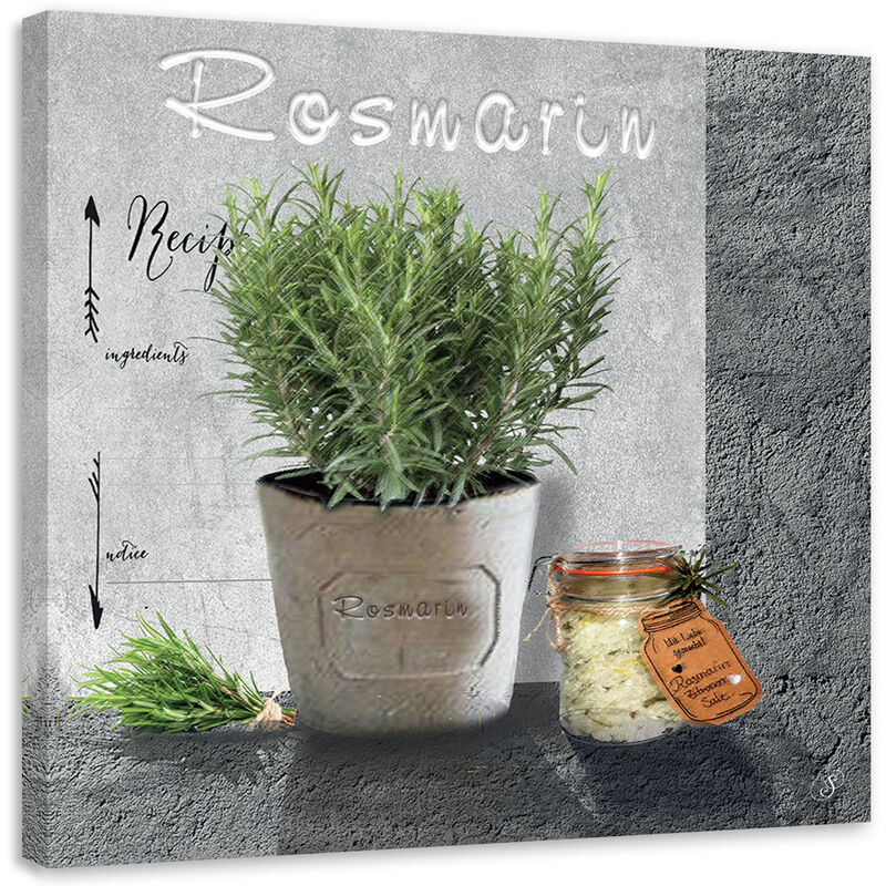 foto del prodotto gbshop quadro su tela, rosemary spetiche per la cucina 40x40