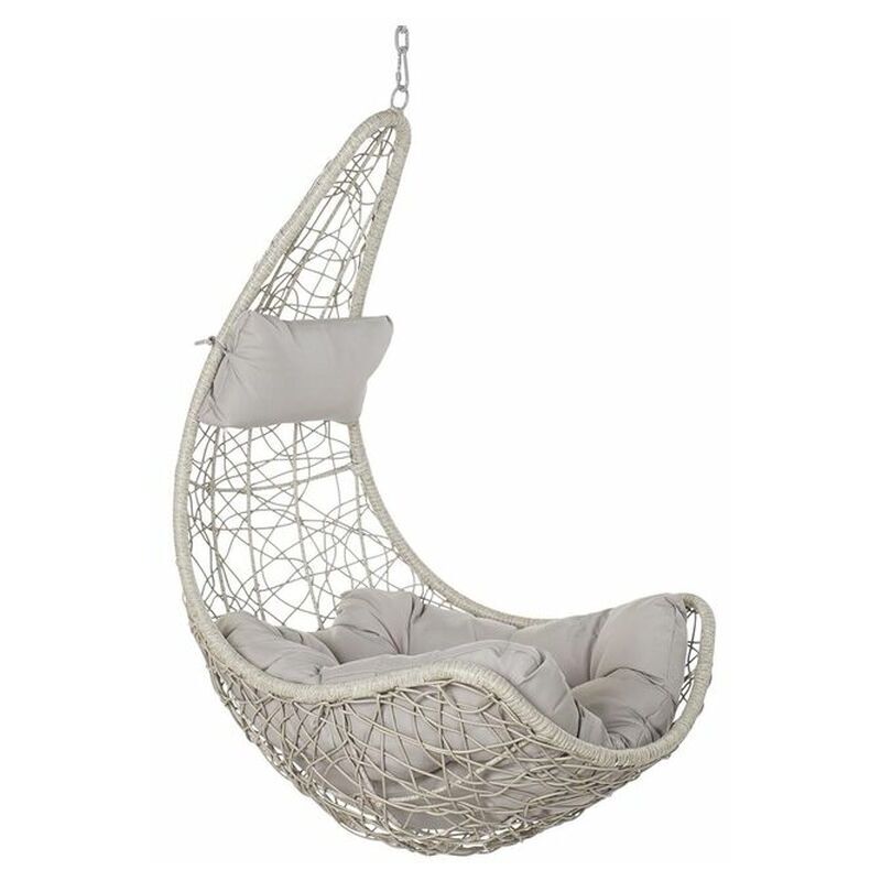 foto del prodotto poltrona sospesa da giardino dkd home decor 82 x 75 x 125 cm metallo rattan sintetico grigio chiaro 82 x 75 x 125 cm 