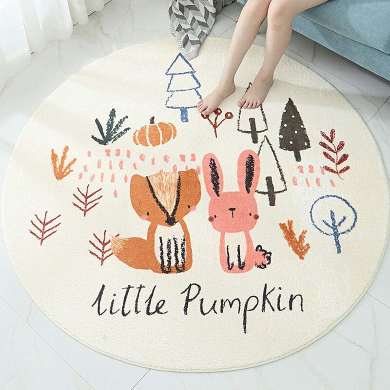 foto del prodotto fortuneville tappeto decorativo rotondo, soffice, lavabile, grande, per bambini, per soggiorno, camera da letto, tappeti da gioco per bambini,