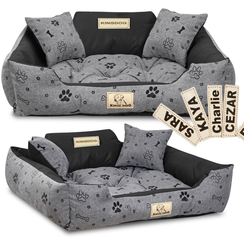 foto del prodotto letto per cani kingdog box 115x95 cm personalizzato ossa impermeabili nero