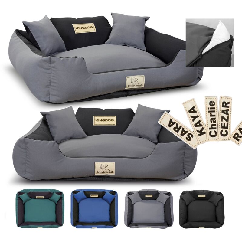 foto del prodotto letto per cani box kingdog mm43 100x75 cm personalizzato, staccabile, antiscivolo, grigio scuro