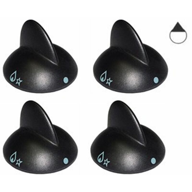 foto del prodotto kit 4pz manopole cucina piano cottura pomelli rex electrolux zoppas 40mm