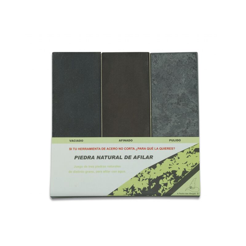foto del prodotto set 3 pietre naturali a pedra das meigas grano 700g vuoto 1200g raffina 4000g polacco 15x5x2 cm pietra naturale 21209