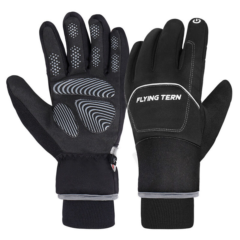 foto del prodotto tonchean guanti da maneggio, guanti termici antivento impermeabili, guanti caldi con touch screen, per ciclismo, corse e sport all aria aperta, per
