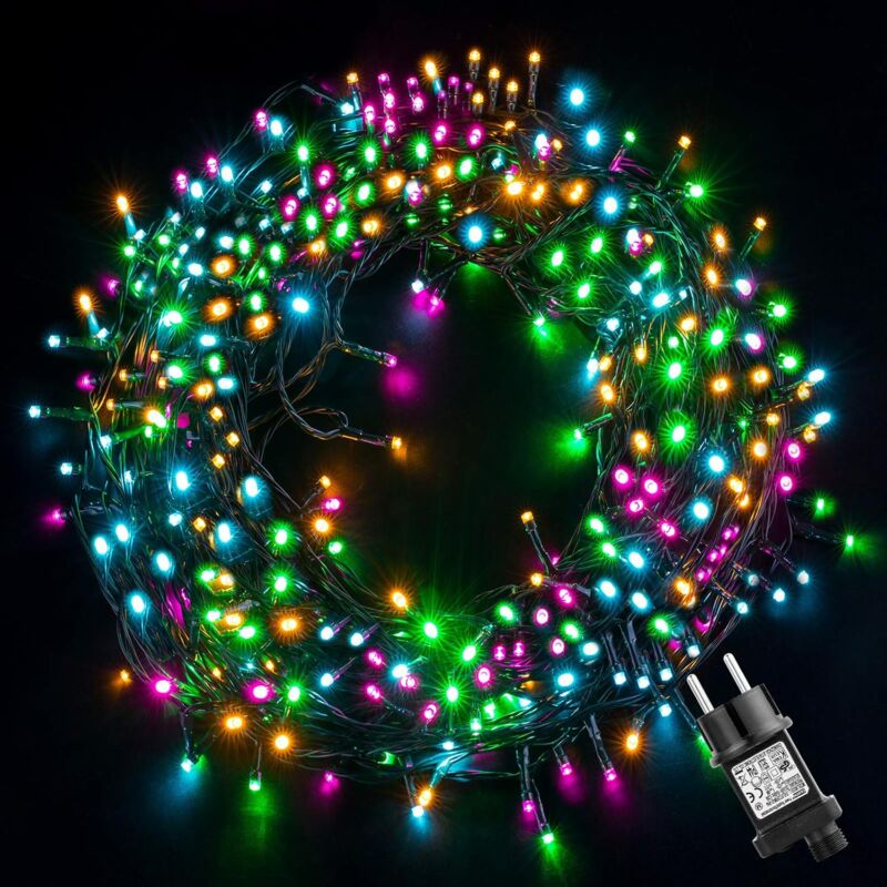 immagine 0 del prodotto tonchean luci a led colorate per natale, 23m 200 luci a led, luci a led fai da te multicolore per natale con 8 modalit per decorazioni per feste