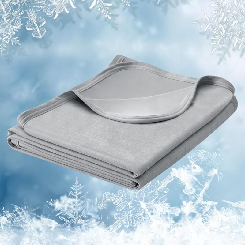 foto del prodotto woltu coperta estiva di rinfrescante grigio chiaro, 150x200cm