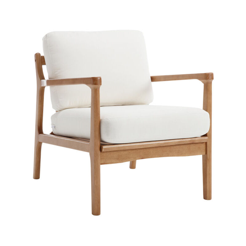 foto del prodotto poltrona imbottita in tessuto ciniglia poltroncina in legno sedia da salotto moderna per soggiorno, beige